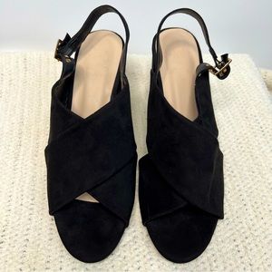 H Halston Chile Criss Cross Straps High Heel Sandals | NWOT | 10